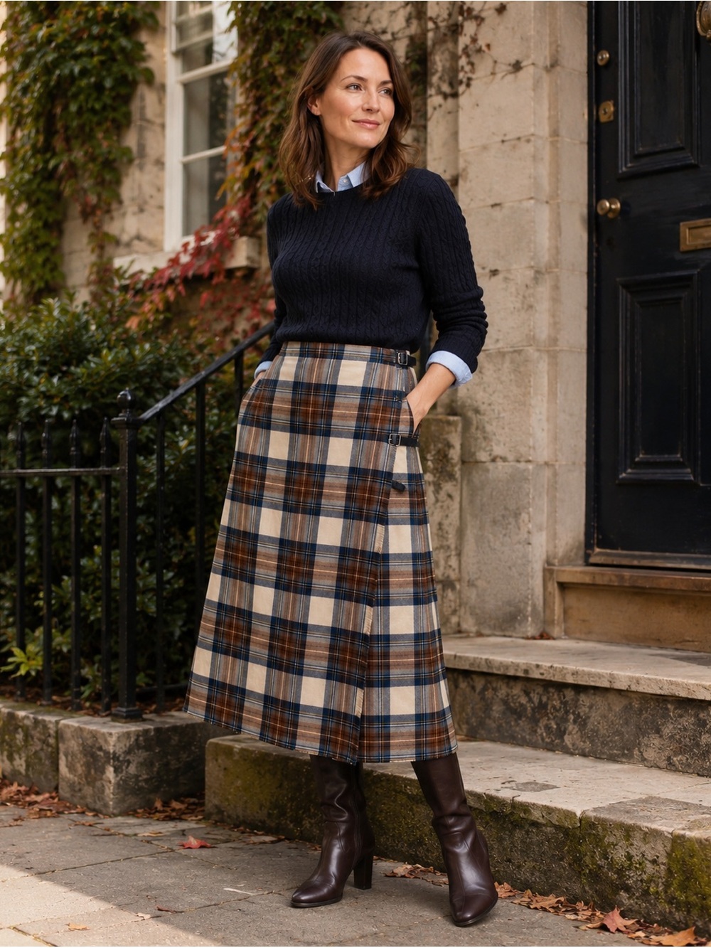 Vintage Tartan 100% Wool Skirt - Loch Lomond Scotland